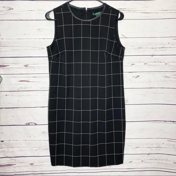 Ralph Lauren Black & White Grid Sleeveless Dress Size 6 Small - Picture 3 of 8